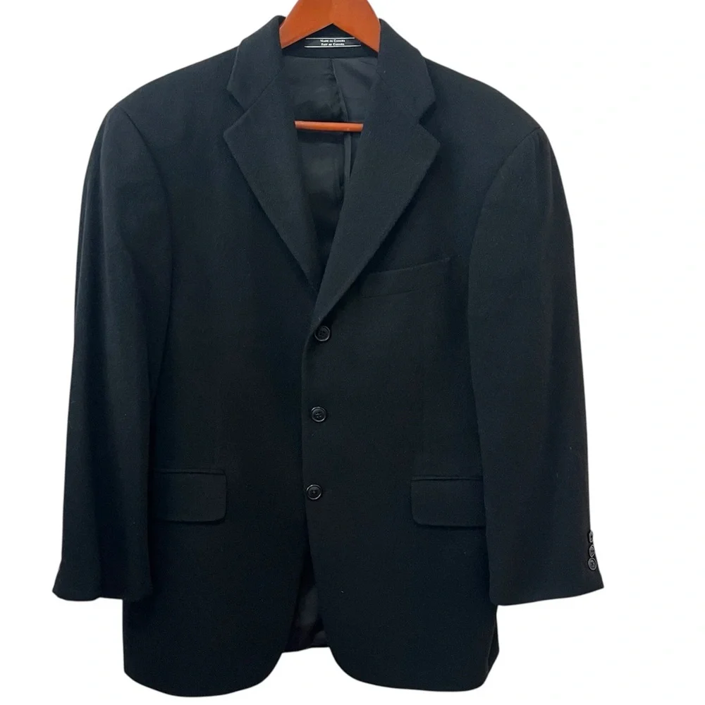 Arnold Brant Cashmere Mens Blazer Sport Coat Black Size 38 - Picture 2 of 9